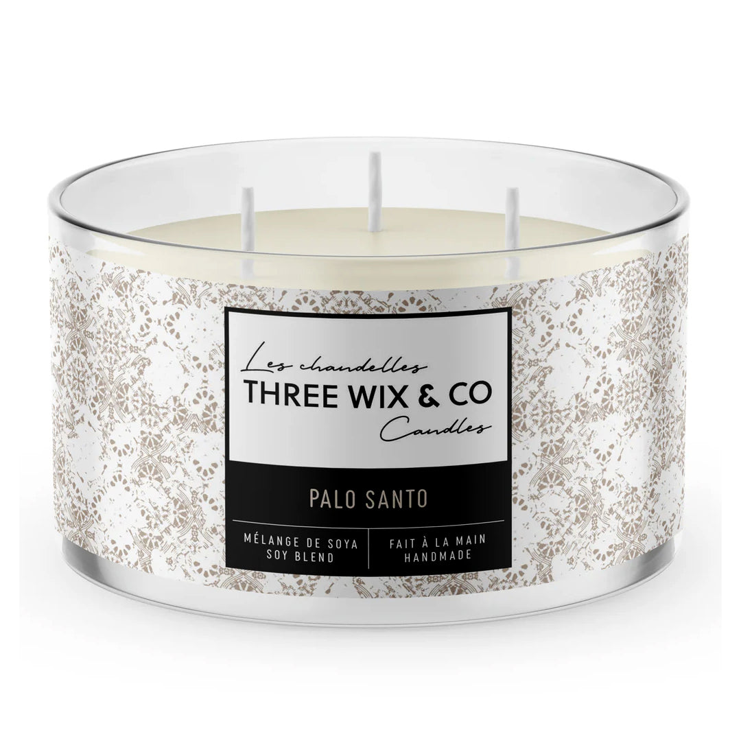 Chandelle de soya 3 mèches - Palo Santo - Three WIx & Co candles